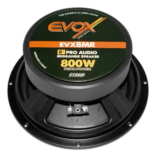 2 Medios Rangos 8'' Led Azul 400w Rms Open Show Evox Evx8led