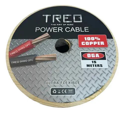 Cable De Corriente Calibre 8 30mt 100% Cobre Treo Tr-pc830bk