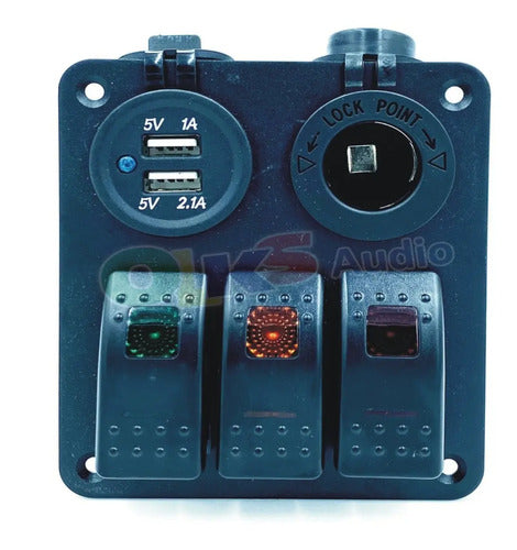 Panel 3 Switch Botonera Usb Cargador Rockseries Rks-sw3usb