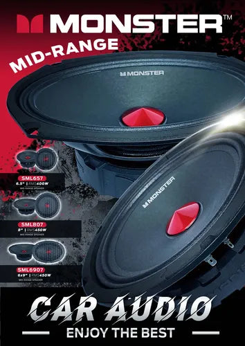 Par De Medios Rangos De 8'' 450w. Rms 8 Ohms Monster Sml807