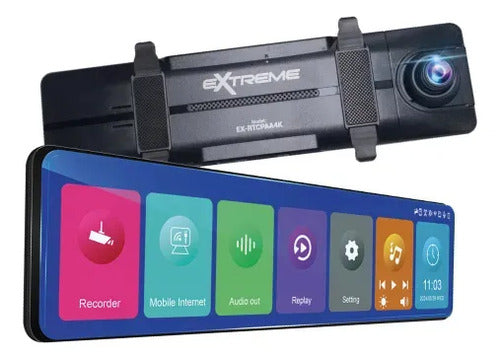 Retrovisor Dvr Camara Reversa Extreme Ex-rtcpaa4k Carplay