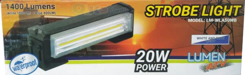 Estrobo Blanco Azul 20w. 1400 Lumens 12-24v Lumen Lm-wla50wb