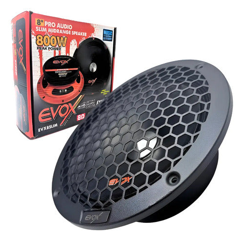 2 Medio Rango Plano De 8'' 400 Watts Rms 8 Ohm Evox Evx8slim Color Negro