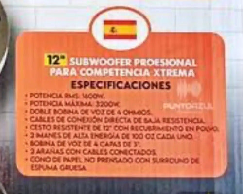 Subwoofer 12 Pulgadas Evox Evx12pw 3200w Max Spl Open Show Color Negro