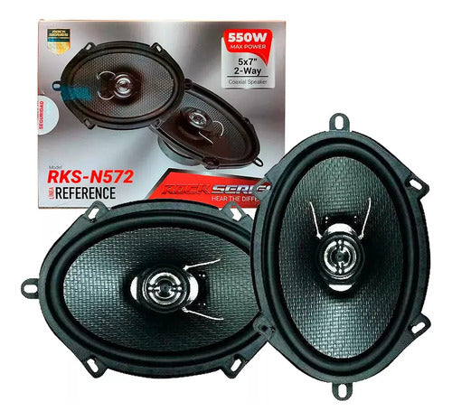 Par De Bocinas 5×7 6x8 2 Vías 350 Watts Rockseries Rks-n572 Color Negro