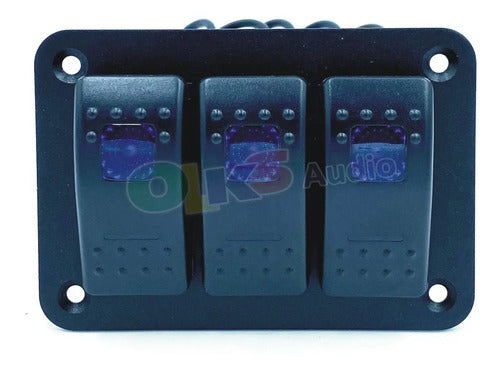 Panel Con 3 Switch Apagador Botonera 12v Rockseries Rks-sw3