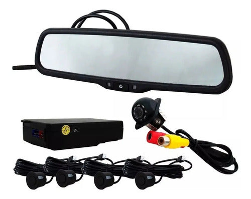 Espejo Retrovisor Con Pantalla (monitor), Con Camara De Reversa Y 4 Sensores De Reversa Ma