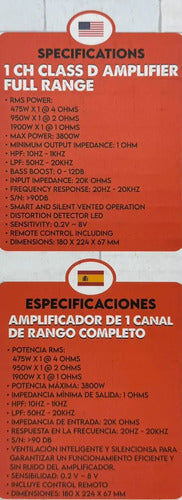 Amplificador Full Range 1 Canal Evox Cyborg 3800w Gris