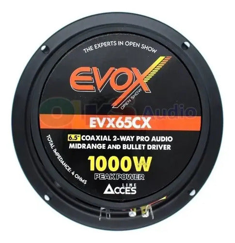 2 Medios Rangos 6.5 2 Vias 500w Rms Open Show Evox Evx65cx
