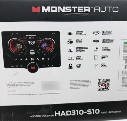 Estereo 1 Din Pantalla 10' Gps Carplay Monster Had310-s10