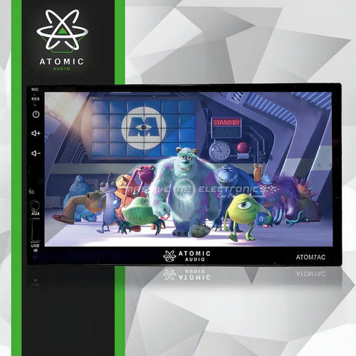Estereo Pantalla Atomic Atom7ac 7 PLG 2 Din Car Play Color Negro