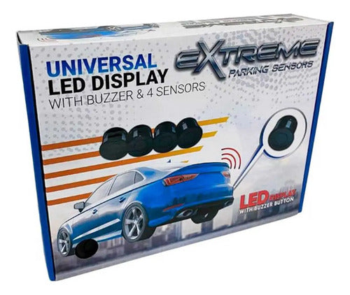 Kit De 4 Sensores Reversa Universal Display Extreme Serebl12 Color Negro