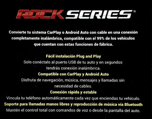 Conviertidor Inalambrico Carplay Y Aa Rockseries Rks-wlcpaa2