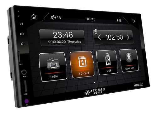 Estereo Pantalla Atomic Atom7ac 7 PLG 2 Din Car Play Color Negro