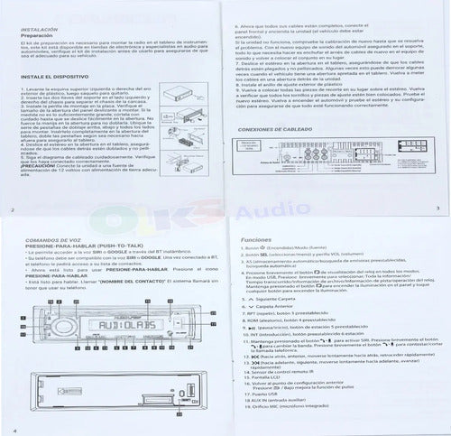 Autoestéreo Audio Labs Multi Color App/bt/usb 50wx4 Adl530bt