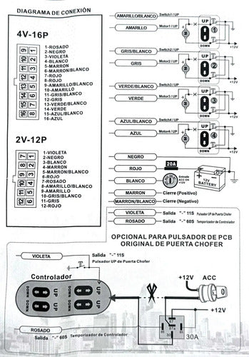 Módulo Control Ventanas Eléctricas 4 Puertas Extreme PWC4 para Coche