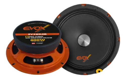 Medio Rango 8puLG Evox Evx8slim 800 Watts Linea Slim Color Negro