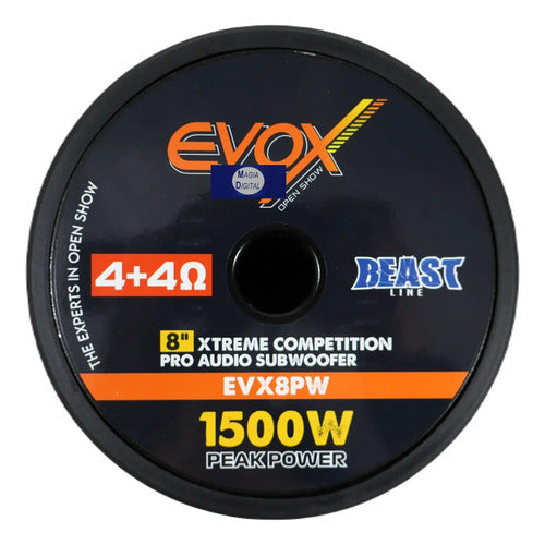 Subwoofer 8 PLG Evox Evx8pw Doble Bobina 1500w Max Color Negro