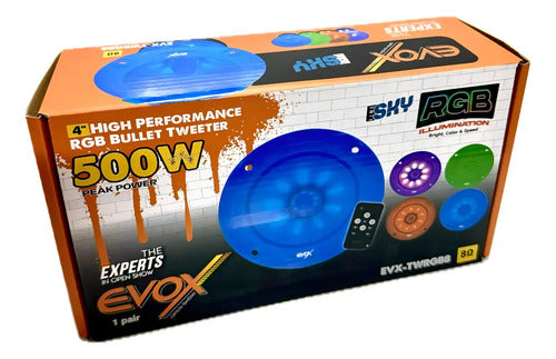 Par Tweeter Bala 4´´ 250w Rms 8 Ohms Rgb Evox Evx-twrgb8