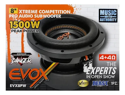 Subwoofer 8 PLG Evox Evx8pw Doble Bobina 1500w Max Color Negro