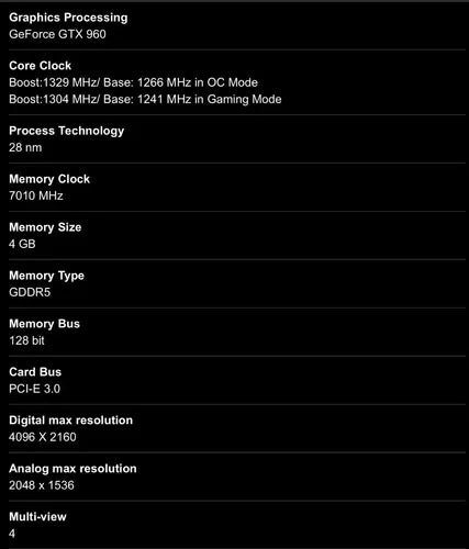 Tarjeta De Video 4 Gb Gigabyte Geforce Windforce Gtx 960