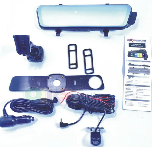 Retrovisor Dvr C Cámara Frontal Y Trasera Extreme Ex-rthd102