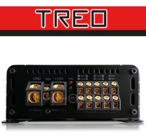 Amplificador 5 Canales Treo Nanohd5 Clase D Para Auto Potente 110wx4 + 900wx1 Negro