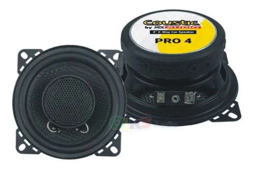 Bocinas 4 Pulgadas Coustic Pro4 2 Vias 400 Watts Max Color Negro