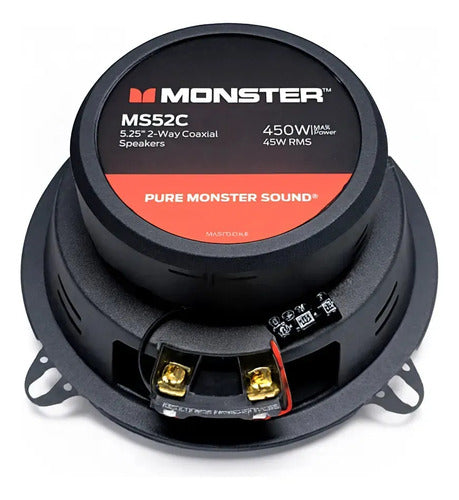 Bocinas Coaxiales De 5.25 PuLG Monster Ms52c 45w Rms 4 Ohms Negro