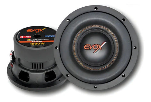 2 Subwoofer 8 Doble Bobina 750w Rms 4+4 Ohms Evox 2-evx8pw Negro Con Naranja