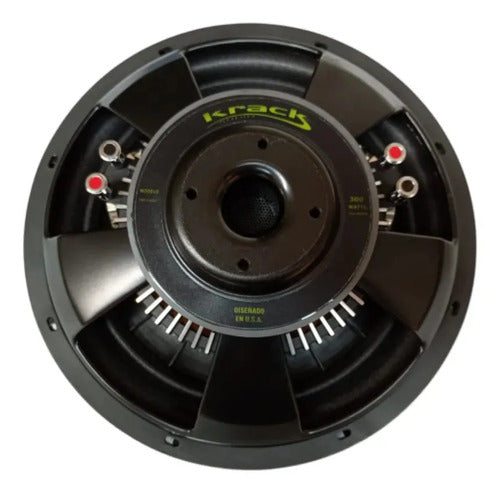 Subwoofer Plano De 12 150w. Rms 4 + 4 Ohms Krack Kws-1244dvc Color Negro Con Amarillo