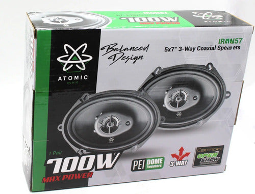 Par Bocinas 5x7 6x8 3 Vias 70 Watts Rms 4 Ohms Atomic Iron57