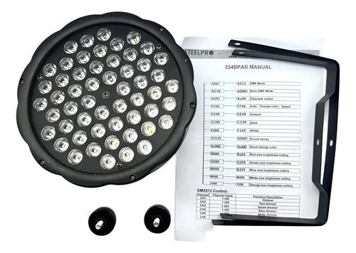 Cañon Par Led 54 X 3 Watt Rgb Ambar Dmx 512 Steelpro 354bpar