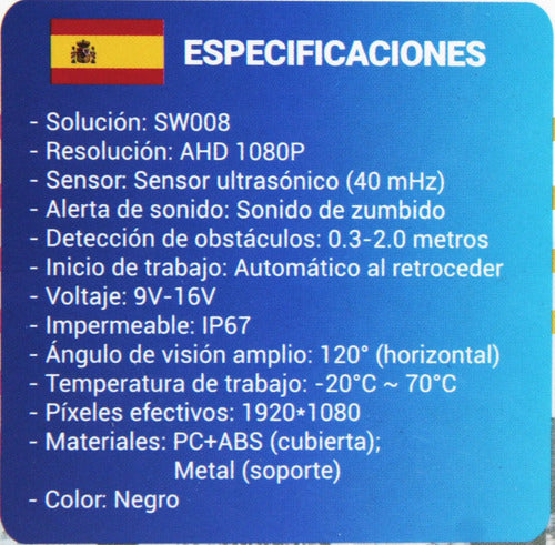 Cámara De Reversa Hd Con 2 Sensores 5-16v Extreme Ex-2x1dvr.