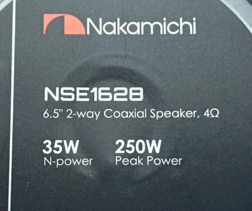 Par Bocinas 6.5pul 2 Vias 35w Rms 4ohms Nakamichi Nse1628 Color Negro
