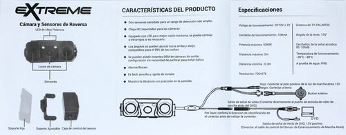 Cámara De Reversa Hd Con 2 Sensores 5-16v Extreme Ex-2x1dvr.
