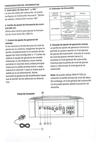 Subwoofer Amplificado 7x5 2 Vías 1200w Rockseries Rks-p77pss