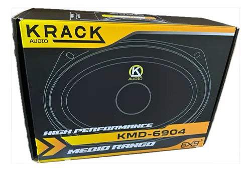 Krack Medio Rango 6x9 Pulgadas 200w Rms 4 Ohm Kmd-6904 Auto Camioneta Negro