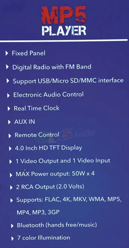 Autoestereo Pantalla Lcd Audio Labs 4 Pulgadas Adl-mp90 Spotify