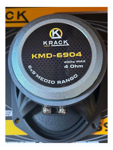 Krack Medio Rango 6x9 Pulgadas 200w Rms 4 Ohm Kmd-6904 Auto Camioneta Negro