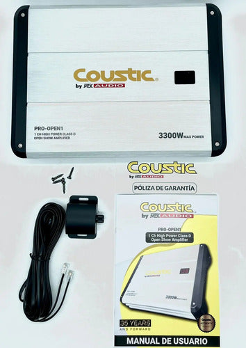 Amplificador 1 Canal Clase D  1700w Rms Coustic Pro-open1