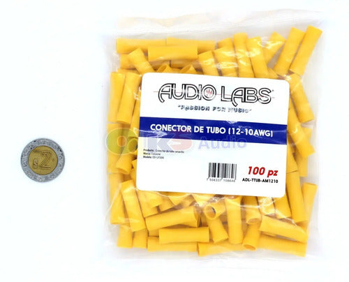 100 Conector Tubo Amarillo C.12-10 Audiolabs Adl-ttub-am1210