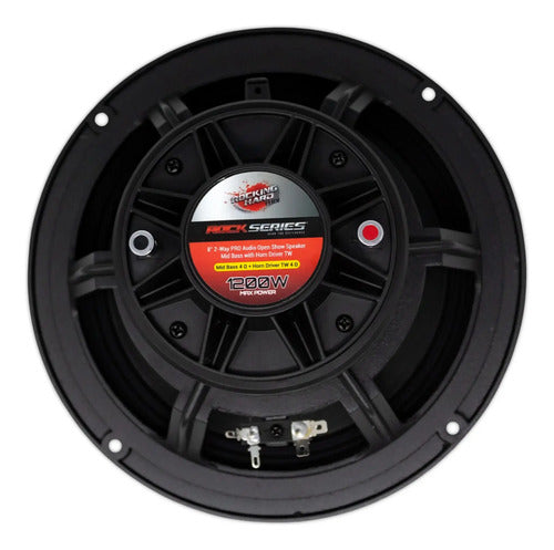 2 Medios Rango Con Driver De 8'' 1200w Rockseries Rks-r80ost