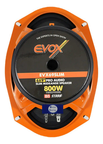 Medio Rango 6x9puLG Evox Evx69slim 800 Watts Linea Slim Color Negro
