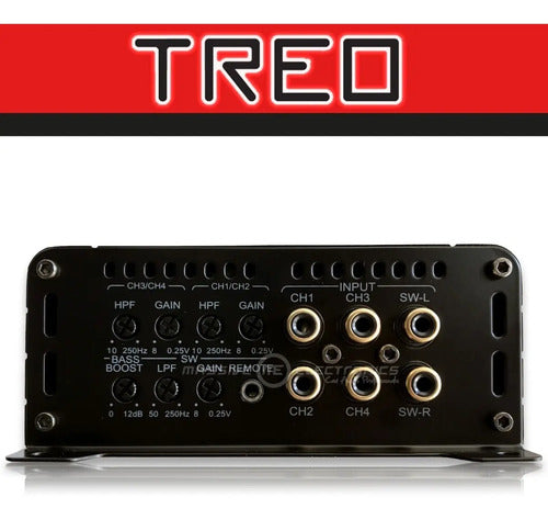 Amplificador 5 Canales Treo Nanohd5 Clase D Para Auto Potente 110wx4 + 900wx1 Negro