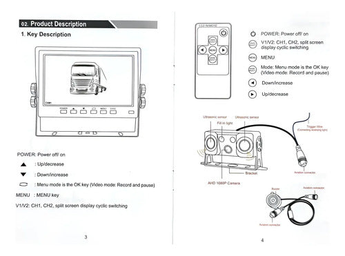 Camara Rev Sensor Monitor 7'' X Trailer Extreme Ex-3x1cambus