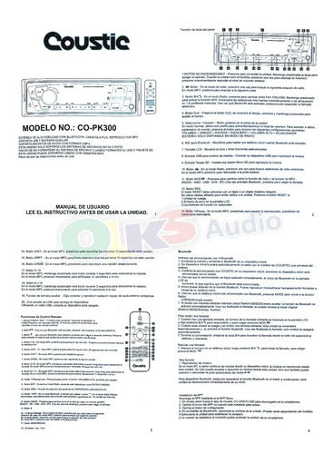 Paquete Autoestereo Y 2 Bocinas De 6 Bt Usb Coustic Co-pk300