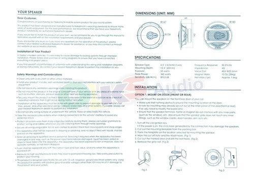 Par De Bocinas 6.5 3 Vias 360 Watts 55 Rms Nakamichi Nse1658