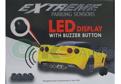 Kit De 4 Sensores De Reversa Universal Carro Display Extreme