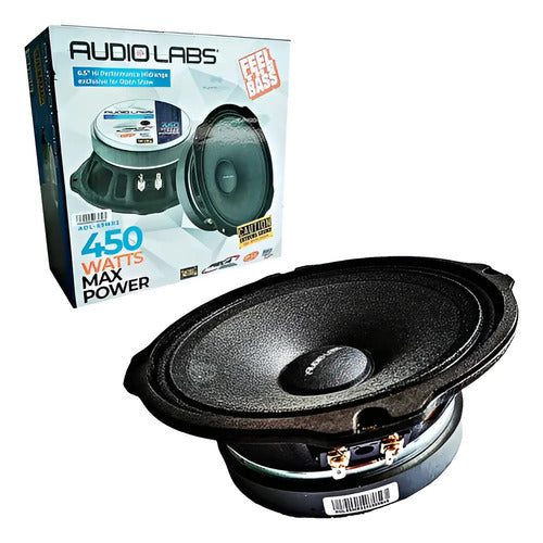 2 Medios Rangos De 6.5 225w. Rms 4 Ohms Audiolabs Adl-65mr2 Color Negro